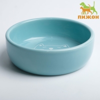 Миска керамическая "Meow" 300 мл, 13,4 x 4 cм, голубая