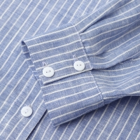 Рубашка женская MINAKU oversize в полоску, белая/голубая, размер 48