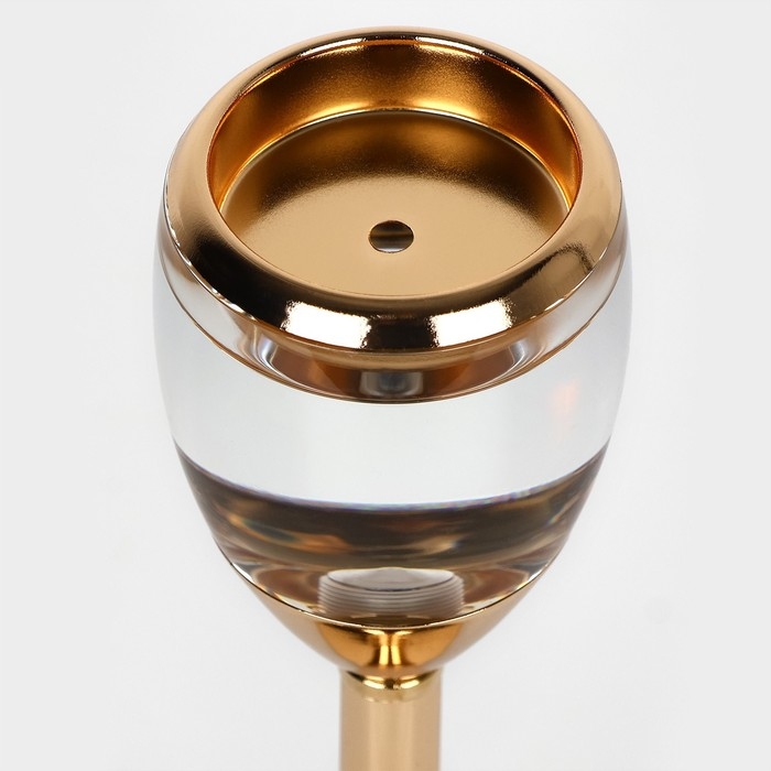 Подсвечник металл, стекло на 1 свечу &laquo;Безмятежность&raquo;, цвет золото 11 х 11 х 25.5 см