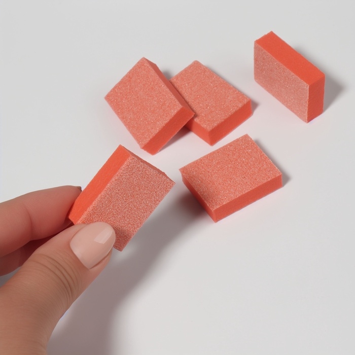 Наждачные бафы для ногтей, набор 10 шт, двухсторонние, 3,5 &times; 2,5 см, цвет оранжевый