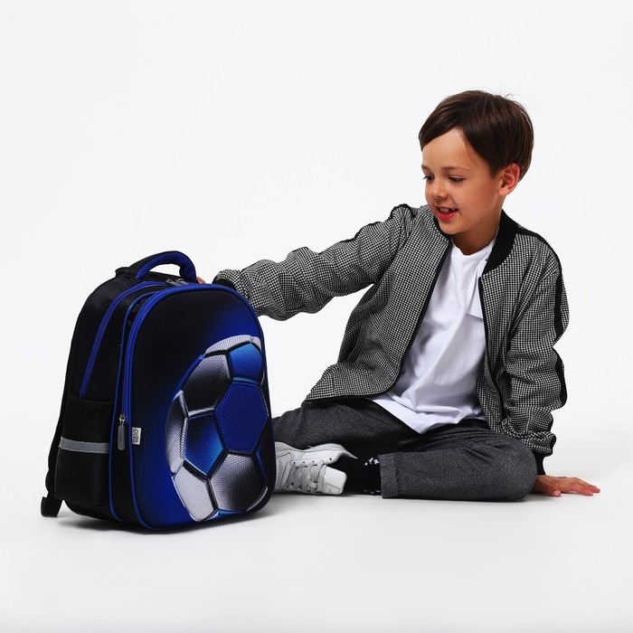 Рюкзак каркасный школьный Calligrata "Футбольный мяч", 39 х 30 х 14 см