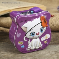 Копилка металл "Милый котёнок" МИКС 8,5х9х4,5 см