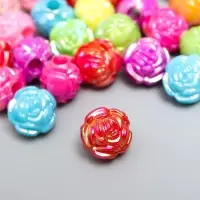 Бусины для творчества пластик &laquo;Розочка&raquo;, перламутр, набор 30 шт., 1.2&times;1.2 см