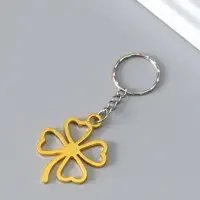 Брелок металл "Клевер" МИКС 4,5х3,7х0,3 см
