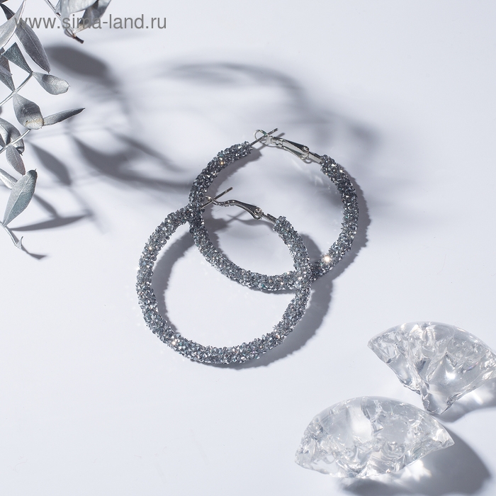 Серьги-кольца «Шанталь» d=5, цвет серебро Серьги-кольца «Шанталь» d=5, цвет серебро