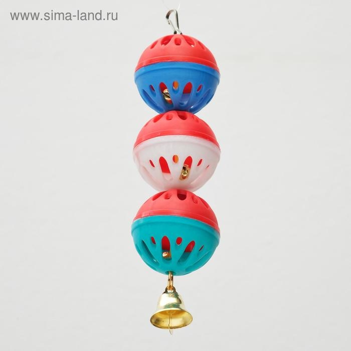 Игрушка для попугая Игрушка для попугая "Забава" с 3 шариками, микс