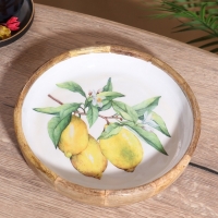 Блюдо "Лимоны" дерево манго 25х25х4,5 см