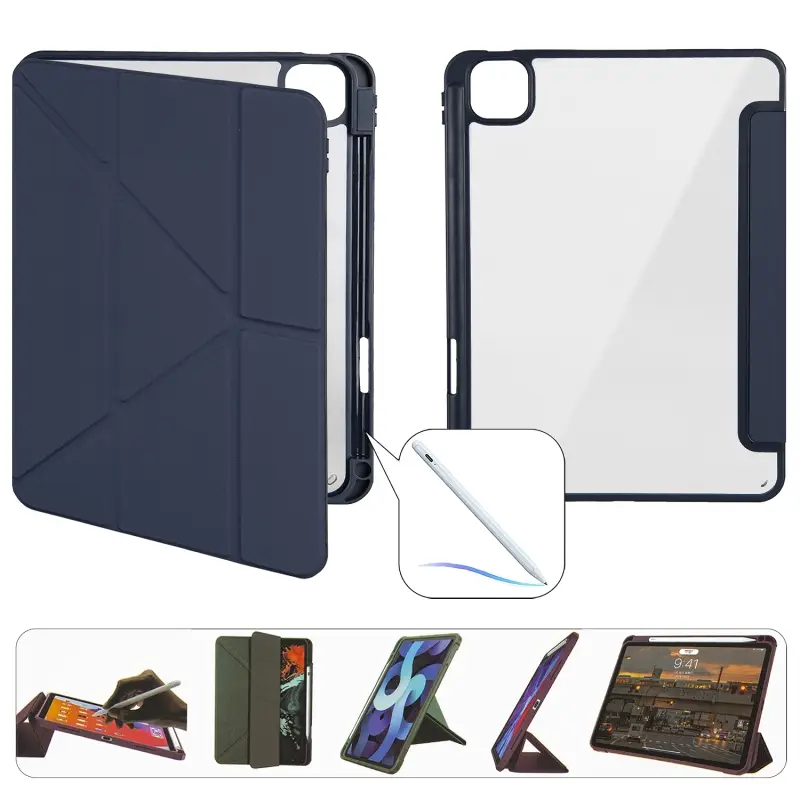 Чехол-книжка iPd Pro 11 (2024) Smart Case Crystal Folio (Pencil) Dark Blue