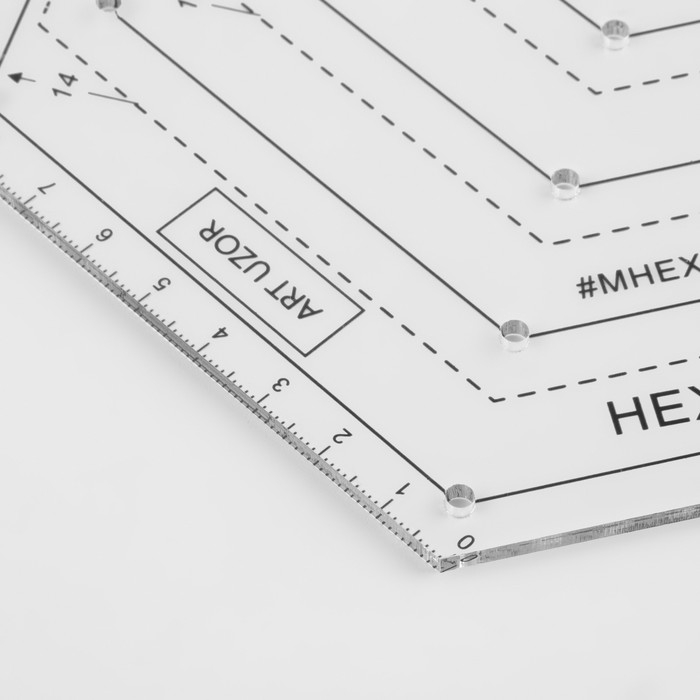 Линейка для квилтинга и пэчворка, 18 × 15 см, цвет белый Линейка для квилтинга и пэчворка, 18 × 15 см, цвет белый