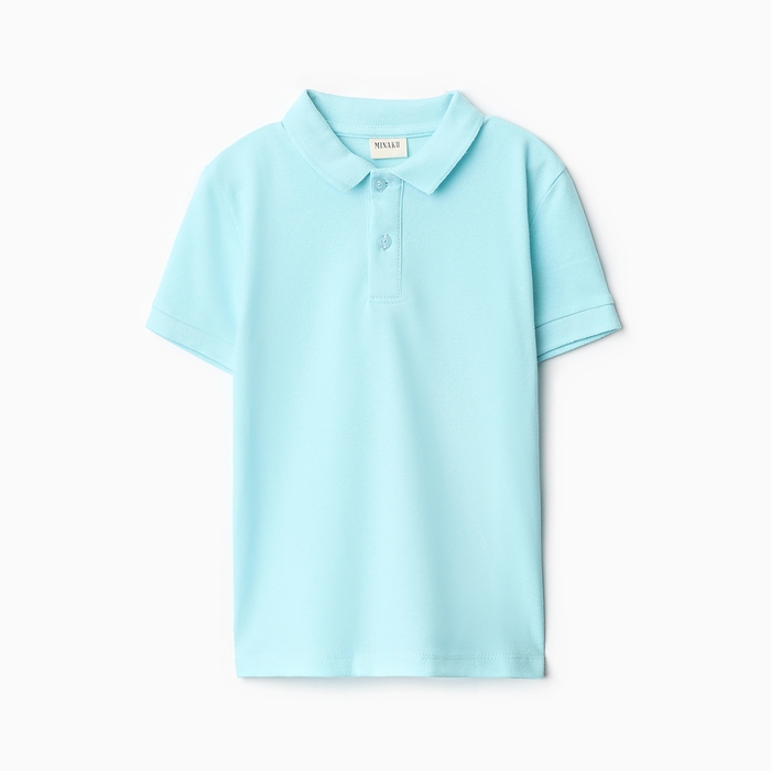 Футболка детская поло MINAKU: Basic line цвет голубой, рост 116