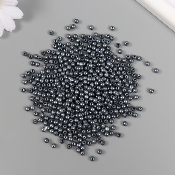 Набор бусин Набор бусин "Жемчуг" d 4 мм, 250 гр,серый