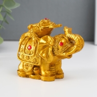 Нэцке полистоун бронза "Слон с денежной жабой на спине" 7,5х9,3х5,2 см Нэцке полистоун бронза "Слон с денежной жабой на спине" 7,5х9,3х5,2 см