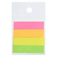 Блок - закладка с липким краем, 12&times;50 мм, бумажные, 4 цвета по 80 листов, неоновые