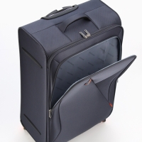 Чемодан 28", Текст, 47*31*78, отд на молнии, код замок, 4 колеса, т.серый