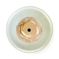 Горшок цветочный с поддоном 1,7 л, керамика "Листья" (М)