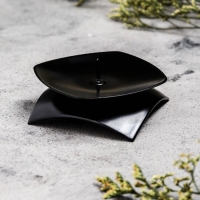 Подсвечник "Кварта Н" металл на 1 свечу, 9,5х3 см, черный Подсвечник "Кварта Н" металл на 1 свечу, 9,5х3 см, черный