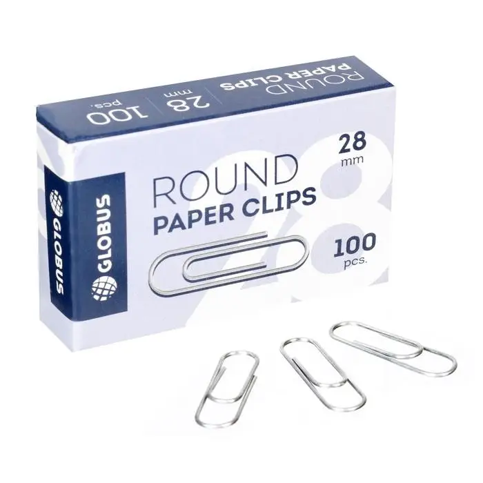 Скрепки канцелярские GLOBUS, 28 мм, 100 шт., без покрытия