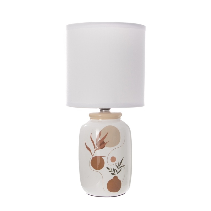 Настольная лампа с абажуром RISALUX «Ивелли», Е14, 40 Вт, белый, 13×13×27 см Настольная лампа с абажуром RISALUX «Ивелли», Е14, 40 Вт, белый, 13×13×27 см