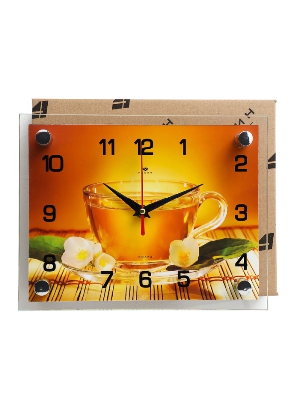 Часы настенные: Кухня, "Чай", бесшумные, 20 х 26 см