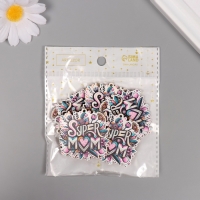 Декор для творчества дерево "Супер мама" набор 5 шт 4,3х4,1х0,3 см Декор для творчества дерево "Супер мама" набор 5 шт 4,3х4,1х0,3 см