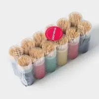 Зубочистки Доляна, 60 шт, цвет МИКС