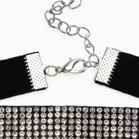 Чокер &laquo;Грация искр&raquo;, тонкий, цвет черно-серебряный, L=30 см