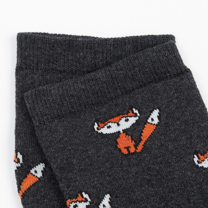 Носки женские махровые &laquo;Лисички&raquo;, цвет серый, размер 23-25