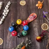 Сувенирный музыкальный инструмент &laquo;Маракас с шариками и пластинами&raquo;, радужный, 25&times;13&times;5 см, МИКС