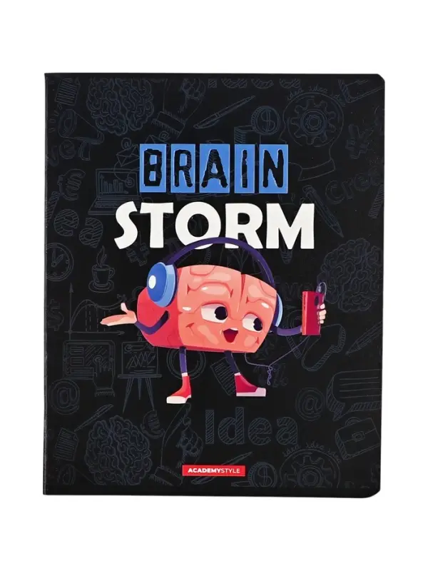 Тетрадь 48 листов, в клетку &laquo;Мозговой штурм&raquo;, мелованный картон, МИКС