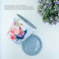 Горшок для цветов Доляна &laquo;Танец журавлей&raquo;, 800 мл, цвет голубой