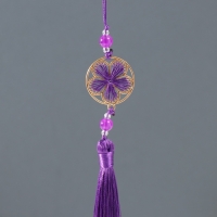 Подвеска текстиль, металл "Цветок в оправе" фиолетовая 1х3х19,5 см Подвеска текстиль, металл "Цветок в оправе" фиолетовая 1х3х19,5 см