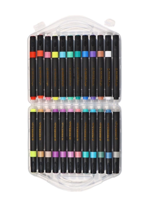 Набор маркеров акриловых 24 цвета в пластиковом пенале
