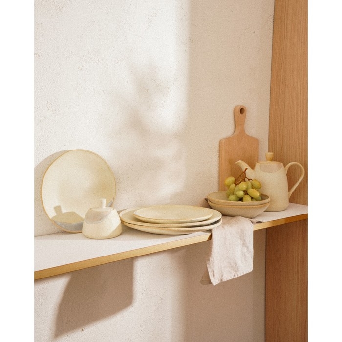 Чайник заварочный фарфоровый SL Home &laquo;Волны Сардинии&raquo;, 1,3 л, 23&times;12,5&times;18,4 см, цвет бежевый