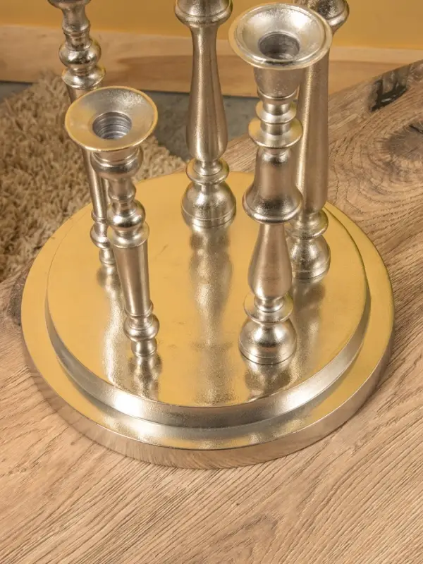 Подсвечник на 5 свечей "Изобилие" алюминий 41 см