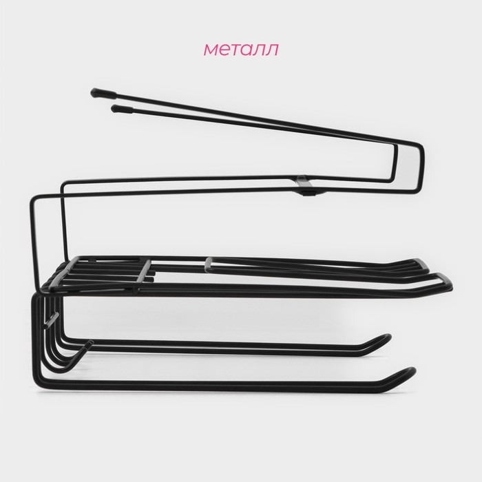 Держатель для кухонных принадлежностей подвесной Доляна, 28,5×25,5×16 см, цвет чёрный Держатель для кухонных принадлежностей подвесной Доляна, 28,5×25,5×16 см, цвет чёрный