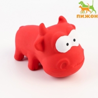 Игрушка пищащая для собак из латекса"Бык", 9 см, красная Игрушка пищащая для собак из латекса"Бык", 9 см, красная