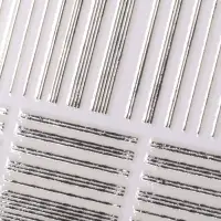 Наклейки для ногтей &laquo;Полоски&raquo;, металлизированные, серебристые