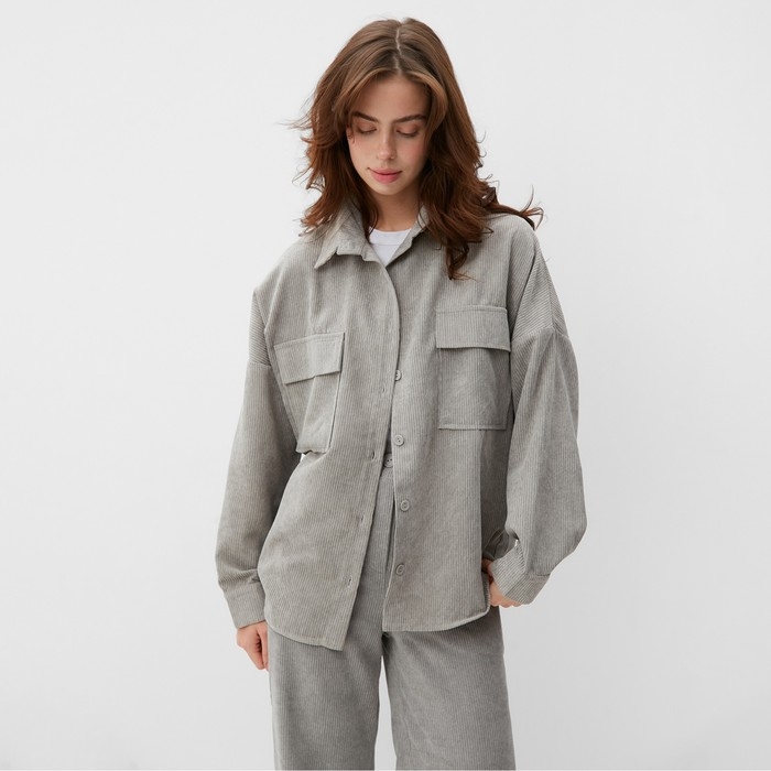 Блузка женская MINAKU: Velvet collection цвет светло-серый, р-р 50 Блузка женская MINAKU: Velvet collection цвет светло-серый, р-р 50