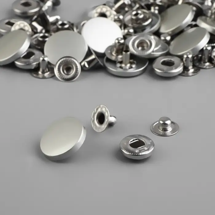 Кнопка установочная, Альфа (S-образная), d=17 мм, цвет серебряный матовый