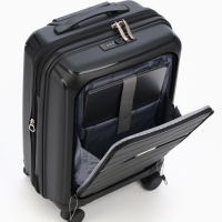 Чемодан 20", PP, 38*22*56, отд на молнии, отд/ноут, код замок, 4 колеса, черный