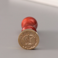 Печать для сургуча с пластиковой ручкой "Венок с буквой N" 2,5х2,5х6,3 см