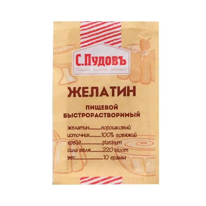 Желатин пищевой быстрорастворимый С.Пудовъ 0,01 кг