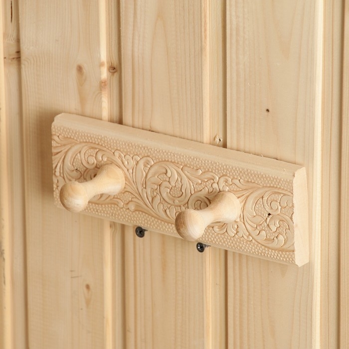 Вешалка Вешалка "Классика" 2 крючка, липа, 20х2,5х6,5 см Русские узоры