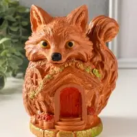 Шкатулка для украшений с крышкой &laquo;Лисичка Теремок&raquo;, 15&times;10 см, гипс, рыжий