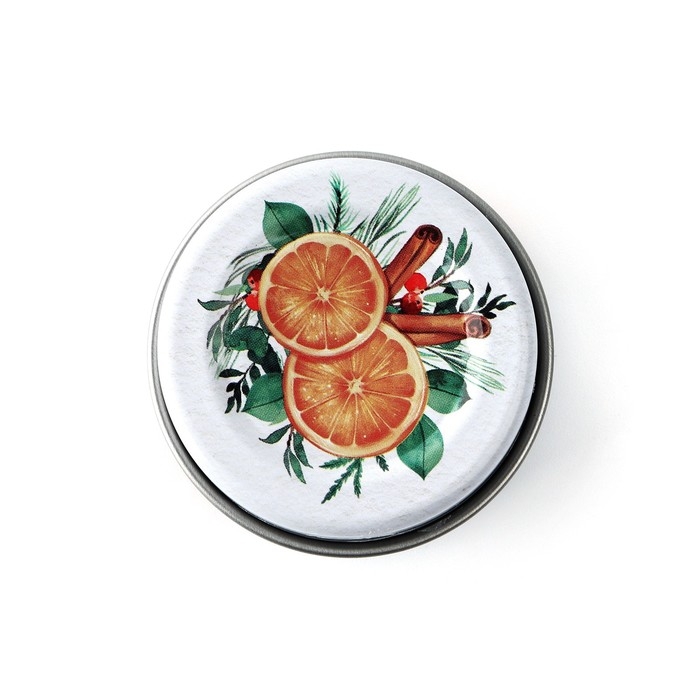 Свеча новогодняя в железной банке &laquo;Новый год: Счастья&laquo;Новый год: аромат апельсин, 4.8 см