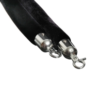 Канат бархатный оградительный, cеребряный наконечник-1,5м, черный