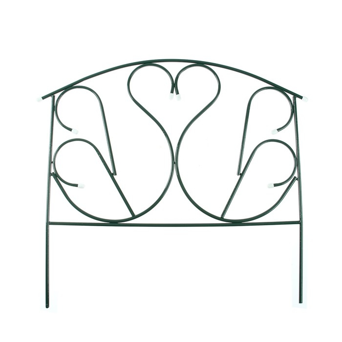 Ограждение декоративное, 69&times;410 см, 5 секций, с заглушками, металл, зелёное, &laquo;Лебедь&raquo;