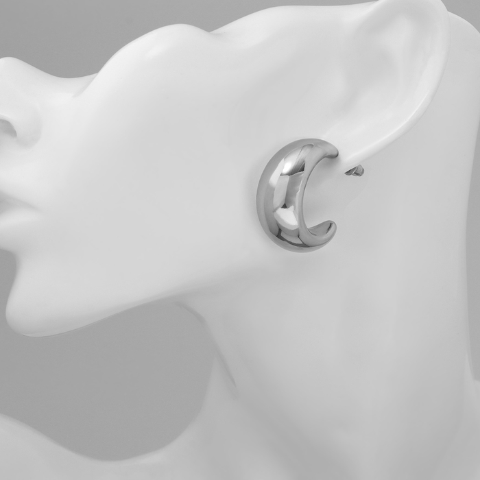 Серьги пластик &laquo;Круг&raquo; гало, цвет серебро