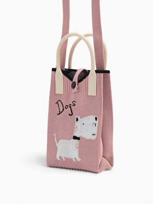 Сумка подр Пес, 12*4*17, отд на кнопке, дл ремень, розовый