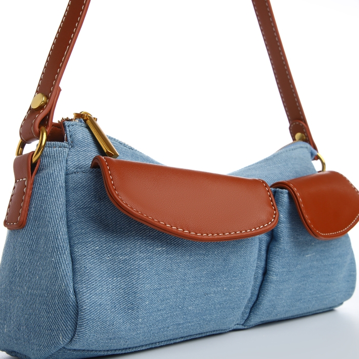 Сумка женская TEXTURA, средний размер, цвет голубой джинс